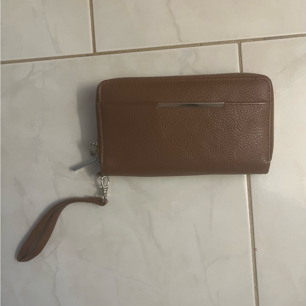 Safe Keeper Women’s Brown Wristlet Clutch